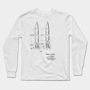 Rocket-Propelled Missile Vintage Patent Hand Drawing Long Sleeve T-Shirt